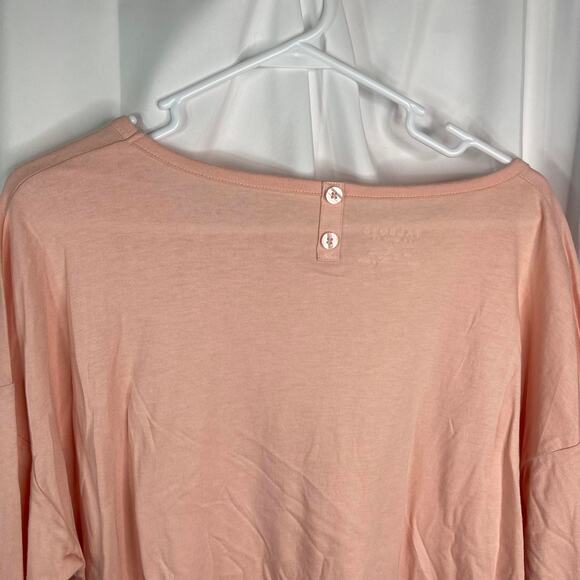 Talbots knit tee shirt t-shirt tunic peach orange plus size xxl 2x roll tab slee - Picture 5 of 16